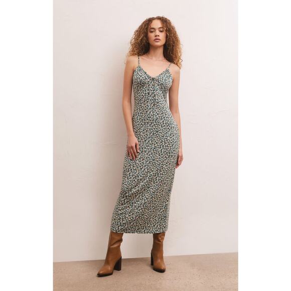 Z supply Melinda Ditsy Mini Print Maxi Dress Size L NWT - Picture 1 of 8